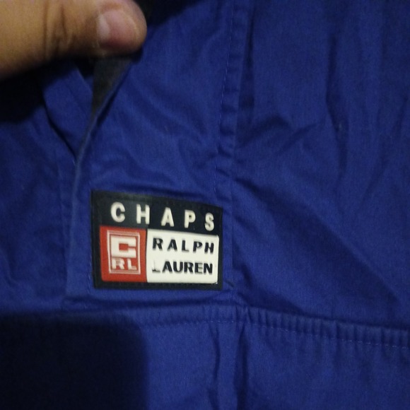 Vintage Chaps Ralph Lauren Anorak Mens L blue  1/2 Zip Windbreaker Pullover Y2K - Picture 3 of 16